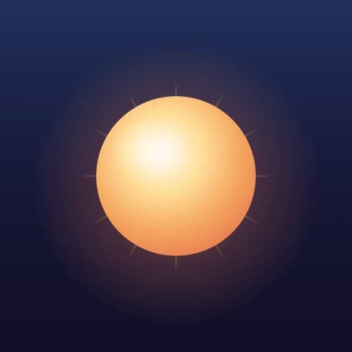The Noor orb, a faceless glowing sun and crescent