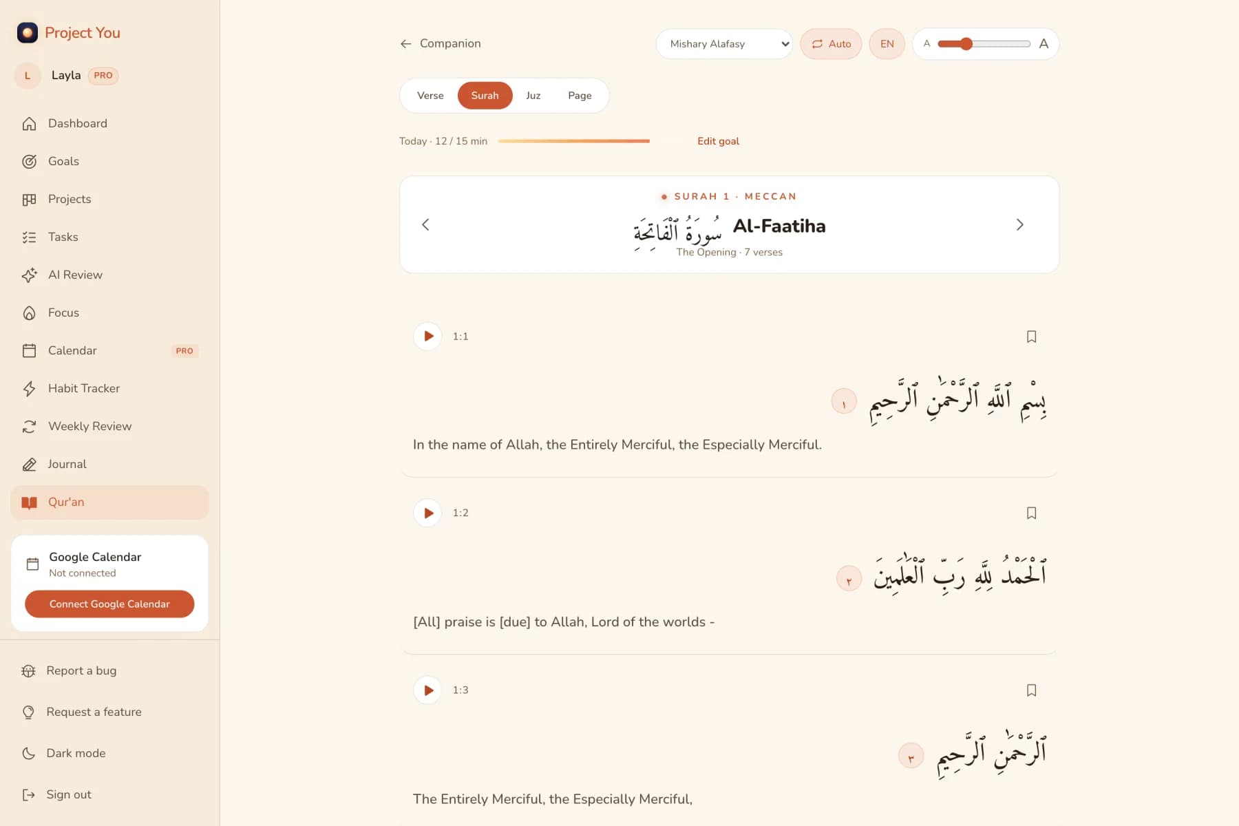Project You — Qur'an reader